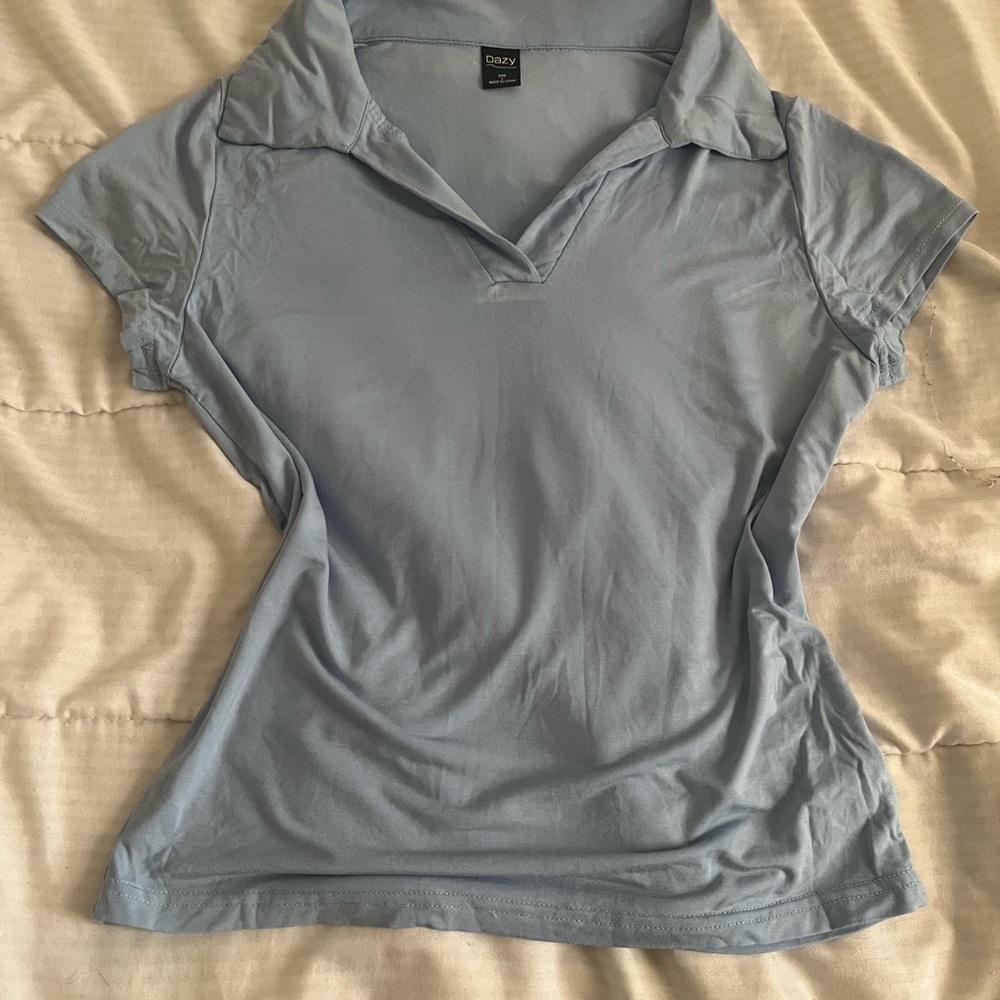 Daisy Women's Sky Blue Collared Blouse